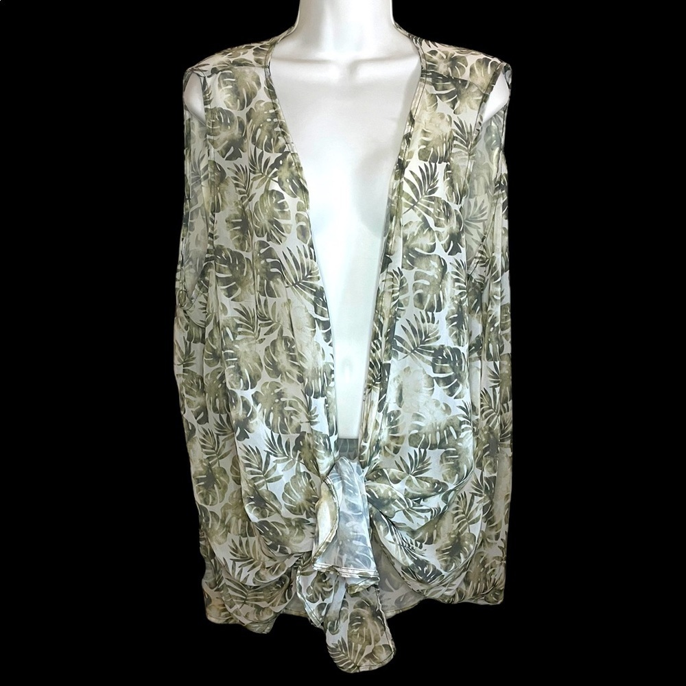 Women’s plus size tropical Duster Vest cover up